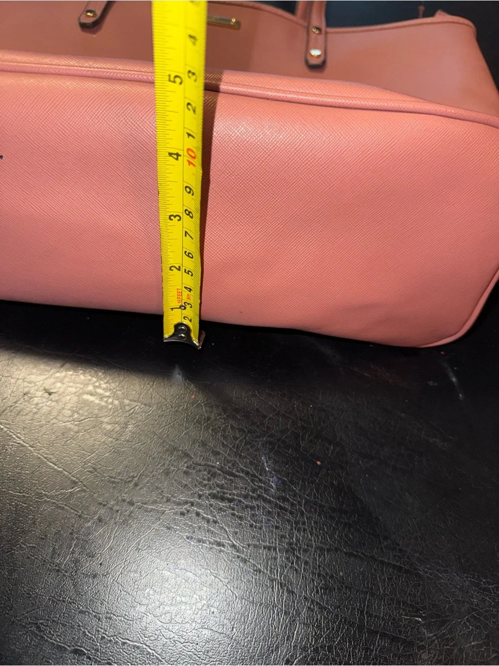 Pink Tote Bag with Gold Accents - Women Bags